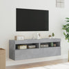 TV-seinäkaapit LED-valoilla 2 kpl betoninharmaa 60x30x40 cm