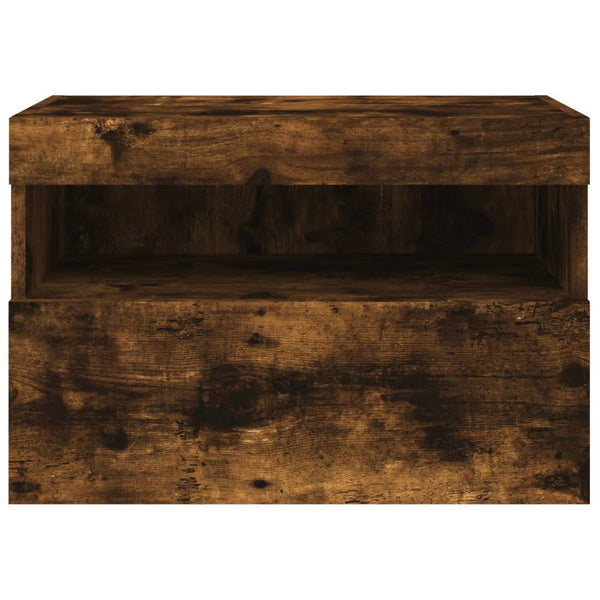 TV-seinäkaappi LED-valoilla savutammi 60x30x40 cm