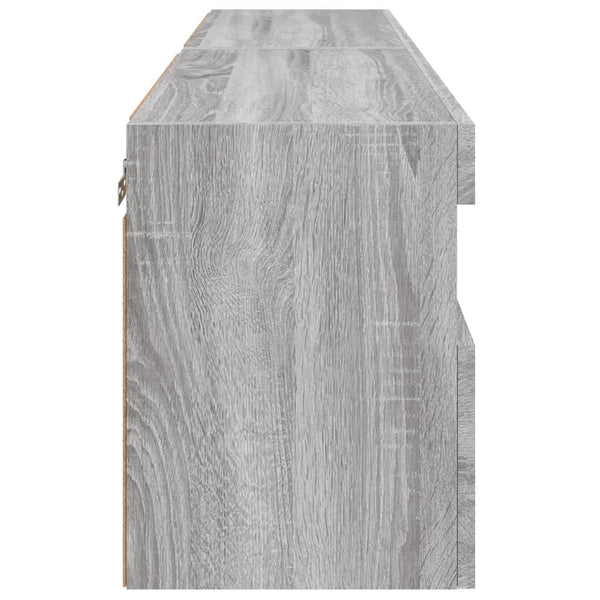 TV-seinäkaapit LED-valoilla 2 kpl harmaa Sonoma 60x30x40 cm