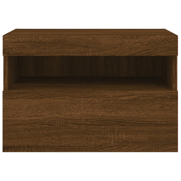 TV-seinäkaappi LED-valoilla ruskea tammi 60x30x40 cm
