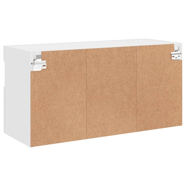 TV-seinäkaappi LED-valoilla valkoinen 80x30x40 cm