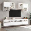 TV-seinäkaappi LED-valoilla valkoinen 100x30x40 cm