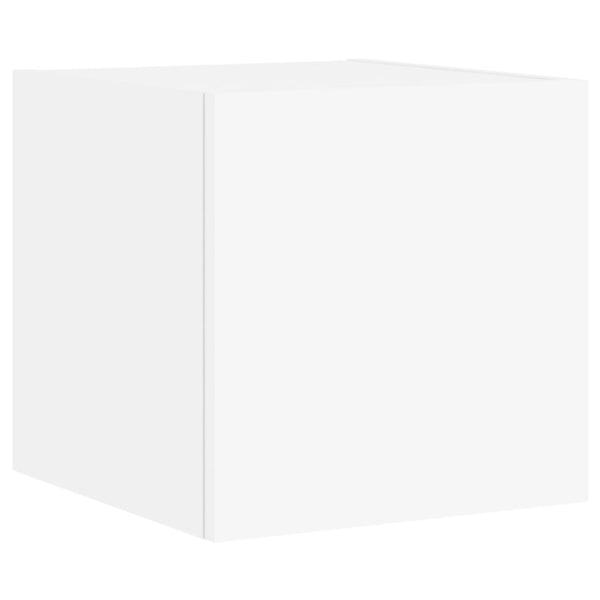 TV-seinäkaappi LED-valoilla valkoinen 30,5x35x30 cm