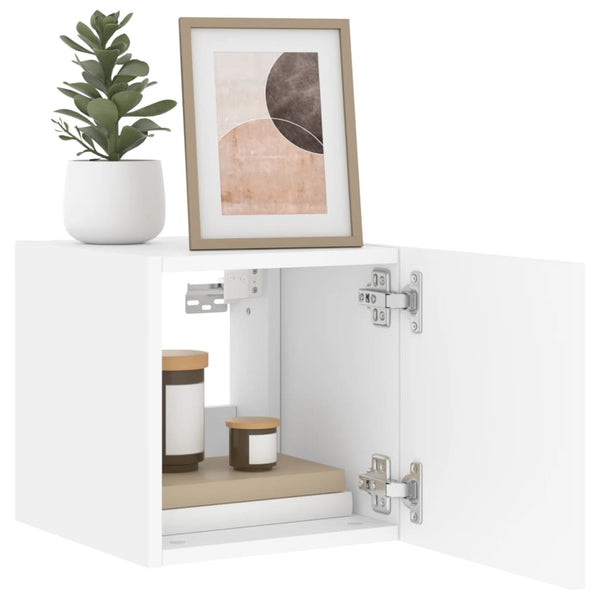 TV-seinäkaapit LED-valoilla 2 kpl valkoinen 30,5x35x30 cm