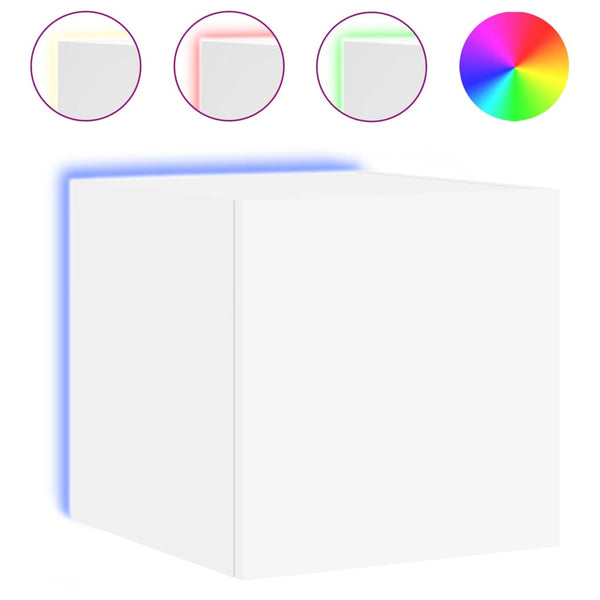 TV-seinäkaapit LED-valoilla 2 kpl valkoinen 30,5x35x30 cm