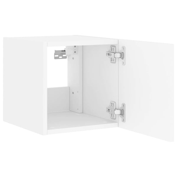 TV-seinäkaapit LED-valoilla 2 kpl valkoinen 30,5x35x30 cm