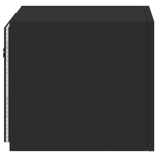 TV-seinäkaapit LED-valoilla 2 kpl musta 30,5x35x30 cm