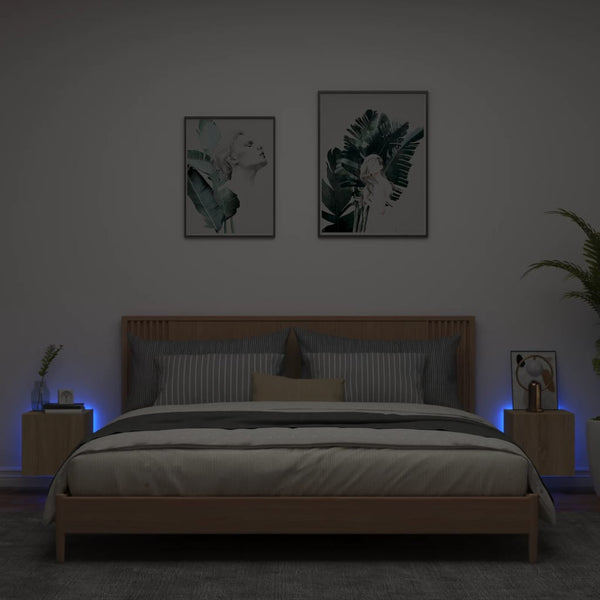 TV-seinäkaapit LED-valoilla 2 kpl Sonoma-tammi 30,5x35x30 cm