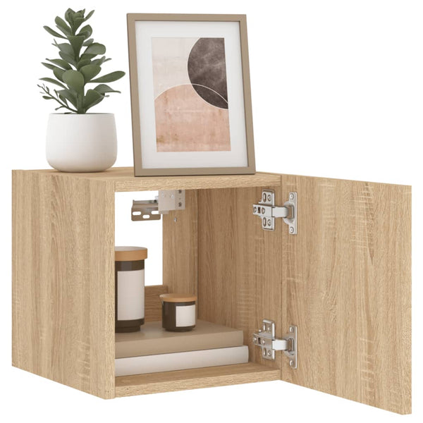 TV-seinäkaapit LED-valoilla 2 kpl Sonoma-tammi 30,5x35x30 cm
