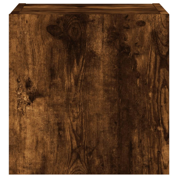 TV-seinäkaappi LED-valoilla savutammi 30,5x35x30 cm