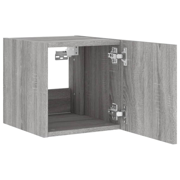 TV-seinäkaappi LED-valoilla harmaa Sonoma 30,5x35x30 cm