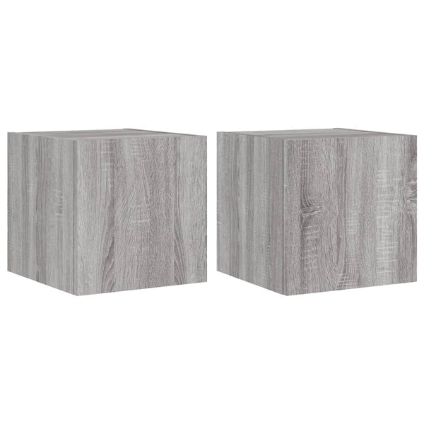 TV-seinäkaapit LED-valoilla 2 kpl harmaa Sonoma 30,5x35x30 cm
