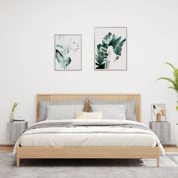 TV-seinäkaapit LED-valoilla 2 kpl harmaa Sonoma 30,5x35x30 cm