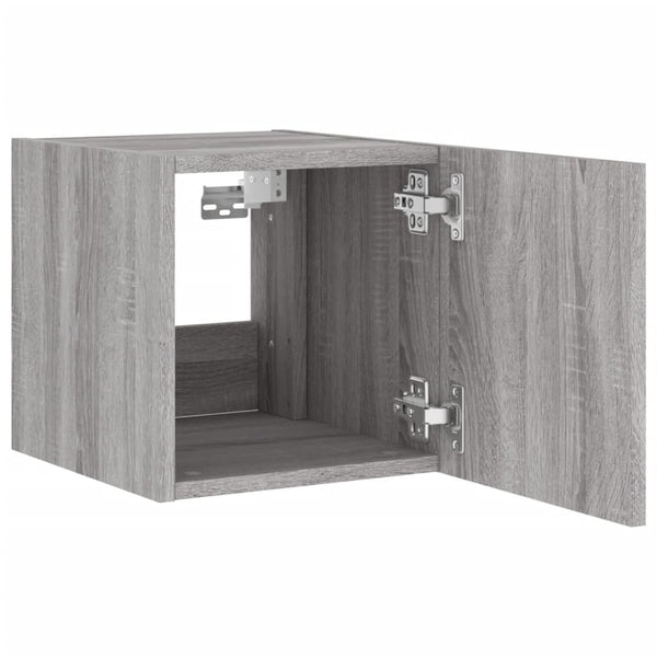 TV-seinäkaapit LED-valoilla 2 kpl harmaa Sonoma 30,5x35x30 cm