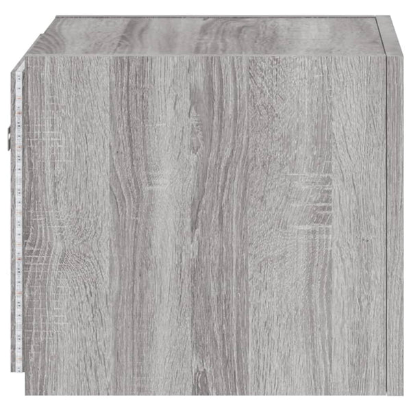 TV-seinäkaapit LED-valoilla 2 kpl harmaa Sonoma 30,5x35x30 cm