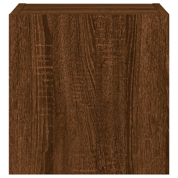 TV-seinäkaappi LED-valoilla ruskea tammi 30,5x35x30 cm