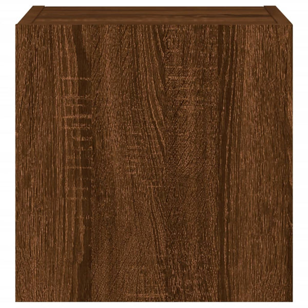 TV-seinäkaapit LED-valoilla 2 kpl ruskea tammi 30,5x35x30 cm