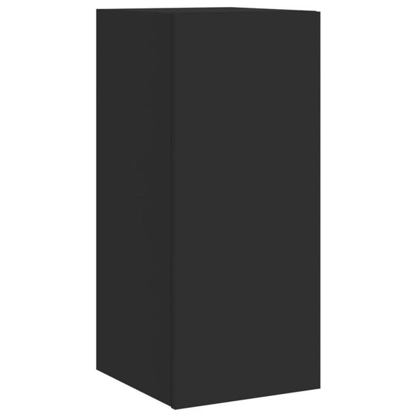 TV-seinäkaappi LED-valoilla musta 30,5x35x70 cm