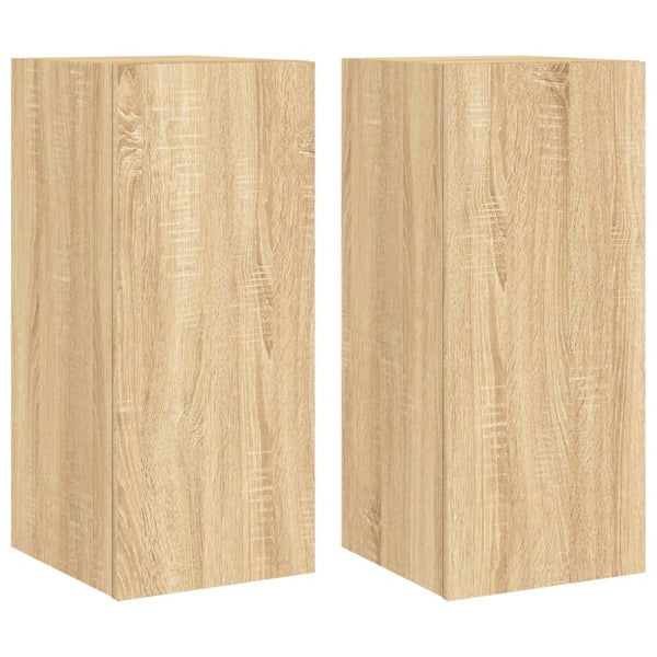 TV-seinäkaapit LED-valoilla 2 kpl Sonoma-tammi 30,5x35x70 cm