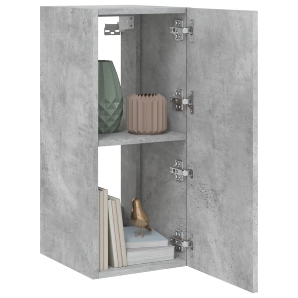 TV-seinäkaappi LED-valoilla betoninharmaa 30,5x35x70 cm