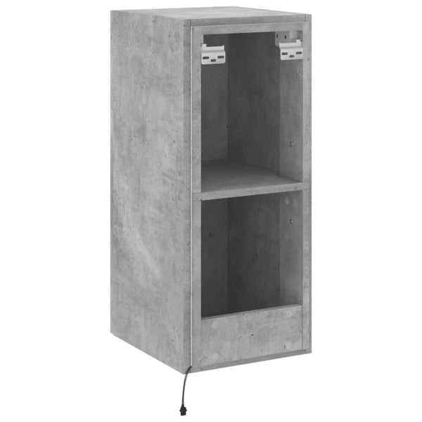 TV-seinäkaappi LED-valoilla betoninharmaa 30,5x35x70 cm