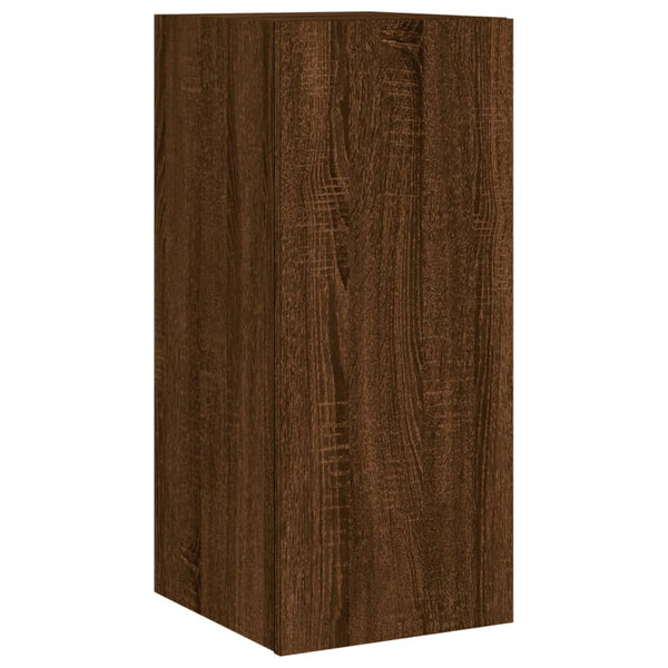 TV-seinäkaappi LED-valoilla ruskea tammi 30,5x35x70 cm