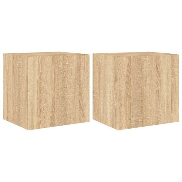 TV-seinäkaapit LED-valoilla 2 kpl Sonoma-tammi 40,5x35x40 cm