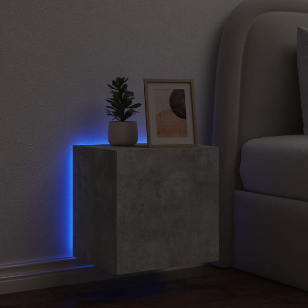 TV-seinäkaappi LED-valoilla betoninharmaa 40,5x35x40 cm