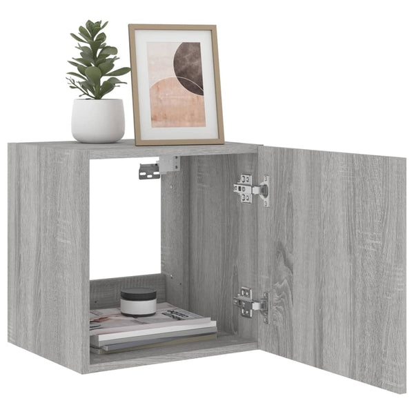 TV-seinäkaappi LED-valoilla harmaa Sonoma 40,5x35x40 cm