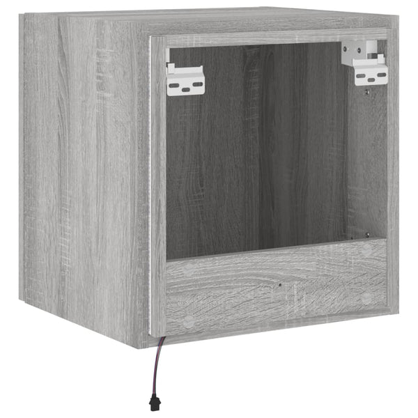TV-seinäkaappi LED-valoilla harmaa Sonoma 40,5x35x40 cm