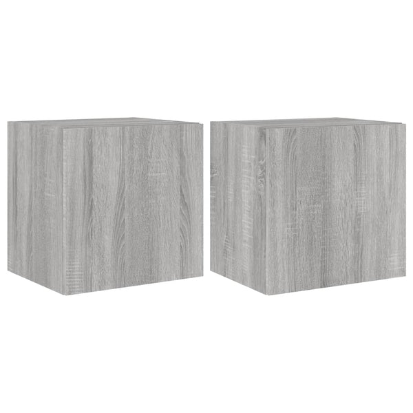 TV-seinäkaapit LED-valoilla 2 kpl harmaa Sonoma 40,5x35x40 cm