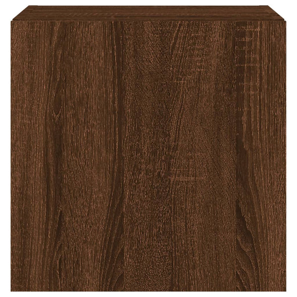 TV-seinäkaapit LED-valoilla 2 kpl ruskea tammi 40,5x35x40 cm
