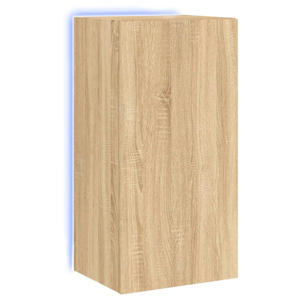 TV-seinäkaappi LED-valoilla Sonoma-tammi 40,5x35x80 cm