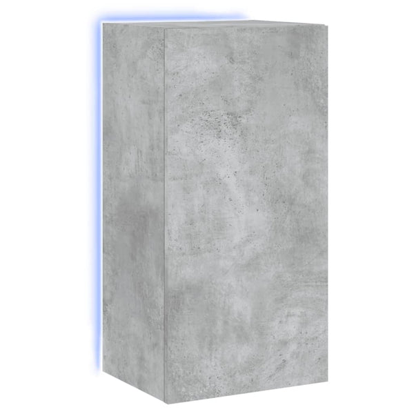 TV-seinäkaappi LED-valoilla betoninharmaa 40,5x35x80 cm