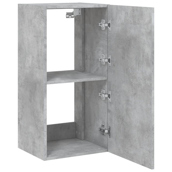 TV-seinäkaappi LED-valoilla betoninharmaa 40,5x35x80 cm