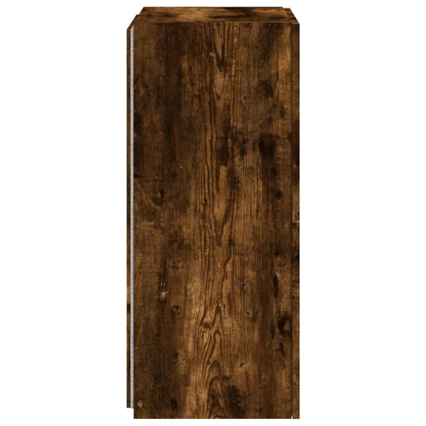 TV-seinäkaappi LED-valoilla savutammi 40,5x35x80 cm