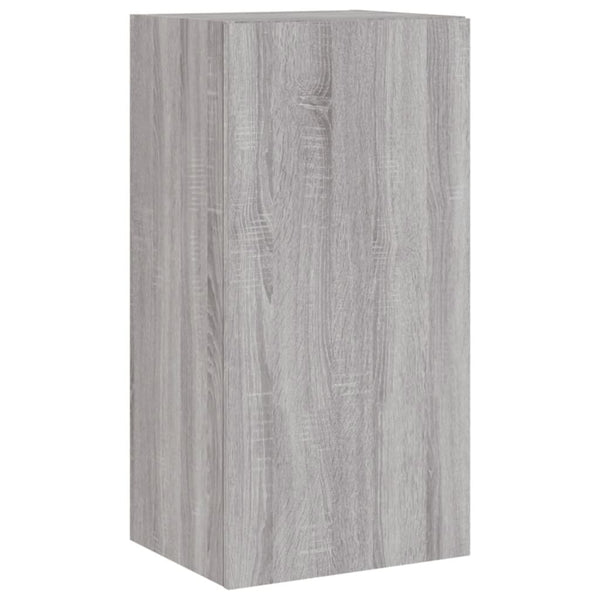 TV-seinäkaappi LED-valoilla harmaa Sonoma 40,5x35x80 cm