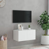 TV-seinäkaappi LED-valoilla valkoinen 60x35x31 cm