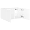 TV-seinäkaappi LED-valoilla valkoinen 60x35x31 cm