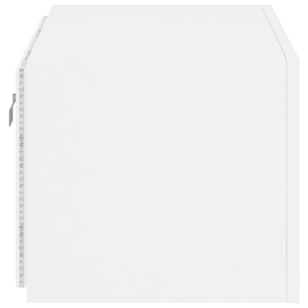 TV-seinäkaappi LED-valoilla valkoinen 60x35x31 cm