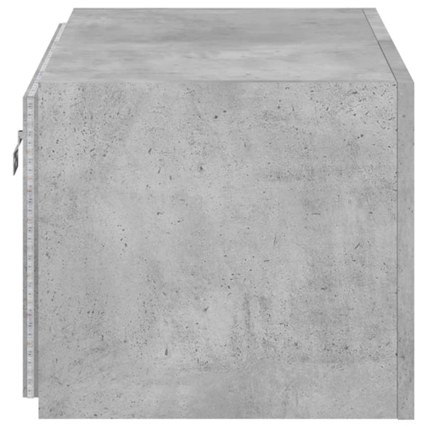 TV-seinäkaappi LED-valoilla betoninharmaa 60x35x31 cm