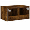 TV-seinäkaappi LED-valoilla savutammi 60x35x31 cm