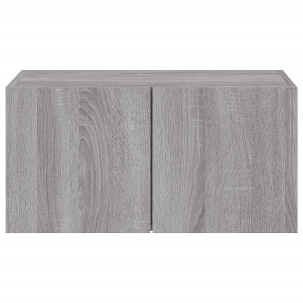 TV-seinäkaappi LED-valoilla harmaa Sonoma 60x35x31 cm