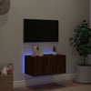 TV-seinäkaappi LED-valoilla ruskea tammi 60x35x31 cm