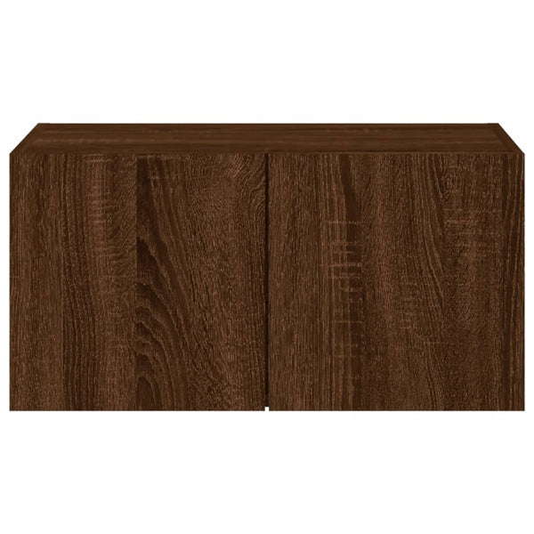 TV-seinäkaappi LED-valoilla ruskea tammi 60x35x31 cm