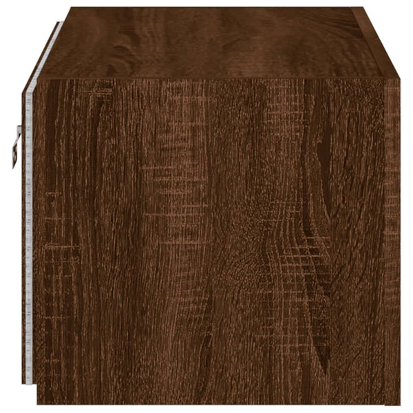TV-seinäkaappi LED-valoilla ruskea tammi 60x35x31 cm
