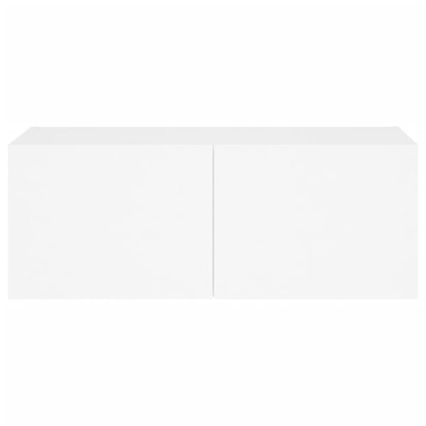 TV-seinäkaappi LED-valoilla valkoinen 80x35x31 cm