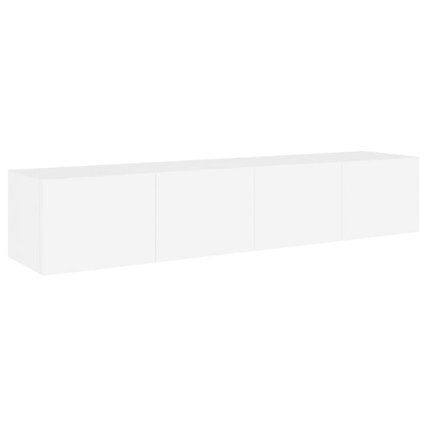 TV-seinäkaapit LED-valoilla 2 kpl valkoinen 80x35x31 cm