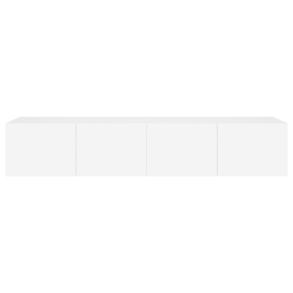 TV-seinäkaapit LED-valoilla 2 kpl valkoinen 80x35x31 cm
