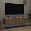TV-seinäkaapit LED-valoilla 2 kpl Sonoma-tammi 80x35x31 cm